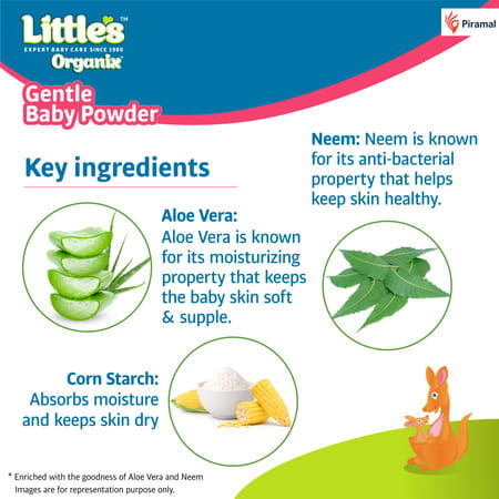 Little'S Organix Gentle Baby Powder (400 G - Bottle) With Organic Ingredients (Pack Of 2)