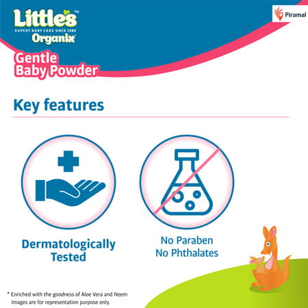 Little'S Organix Gentle Baby Powder (400 G - Bottle) With Organic Ingredients (Pack Of 2)