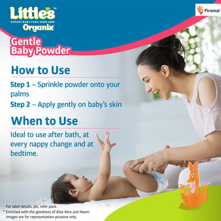 Little'S Organix Gentle Baby Powder (400 G - Bottle) With Organic Ingredients (Pack Of 2)