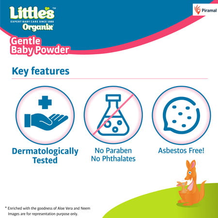 Little'S Organix Gentle Baby Powder (400 G - Bottle) With Organic Ingredients (Pack Of 2)