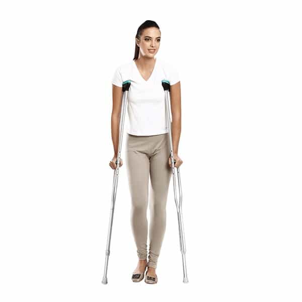 Tynor Auxiliary Crutch Silver Medium Pack Of 2