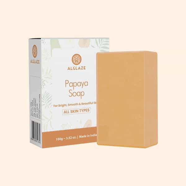 Alglaze Papaya Soap With Shea Butter & Jojoba Oil | Brightens| Smoothens & Refreshes | 100G