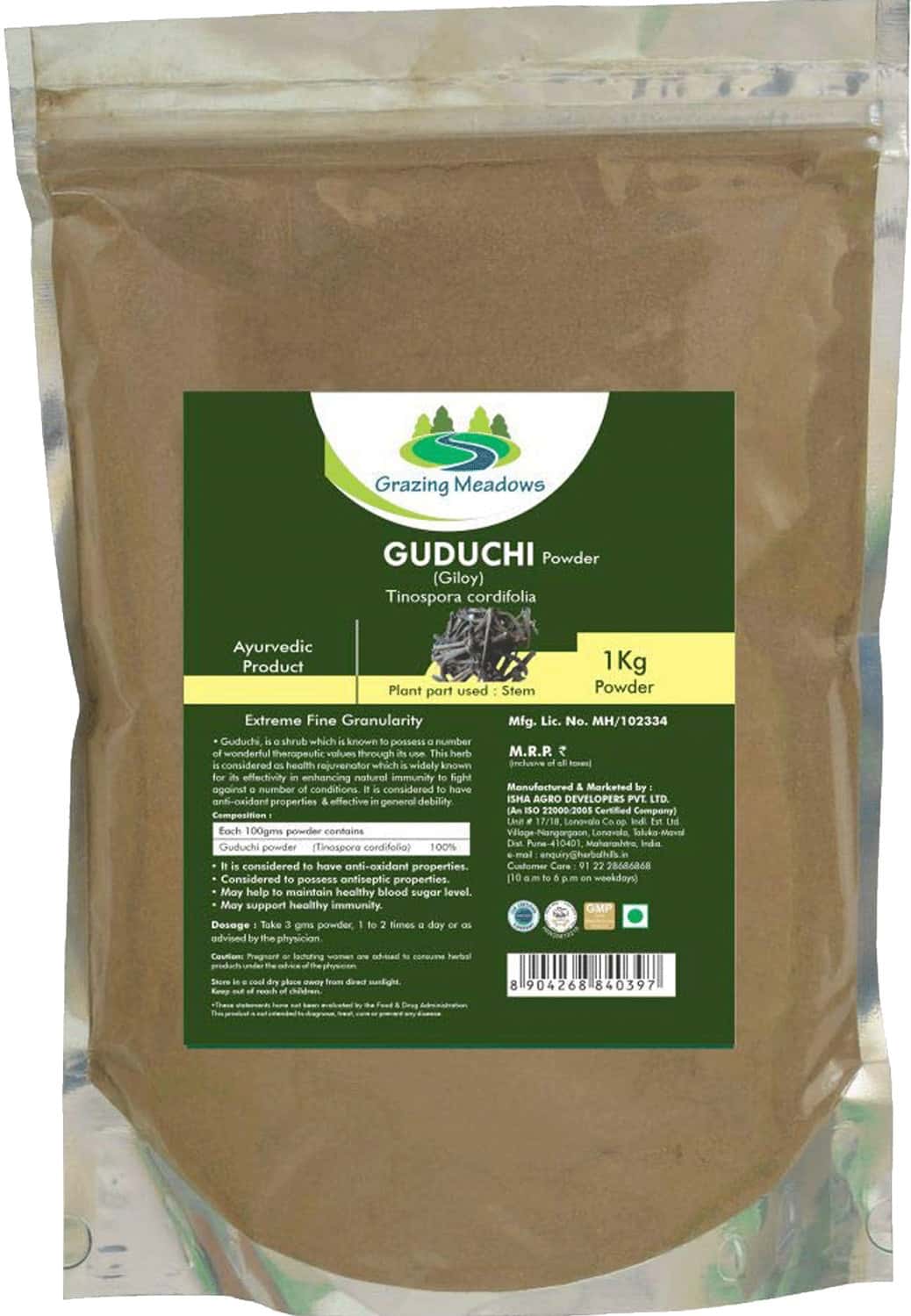 Grazing Meadows Guduchi Powder - 1 Kg