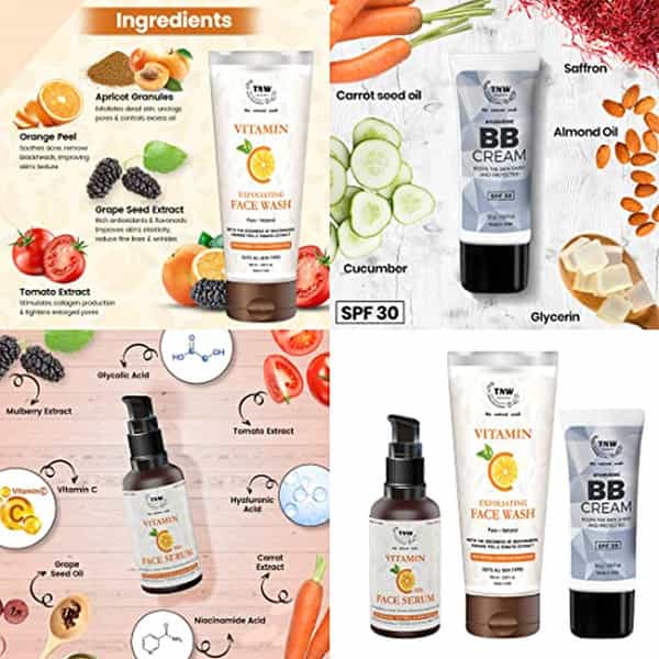 Tnw The Natural Wash Bb Cream | Vitamin C Exfoliating Face Wash & Vitamin C Face Serum