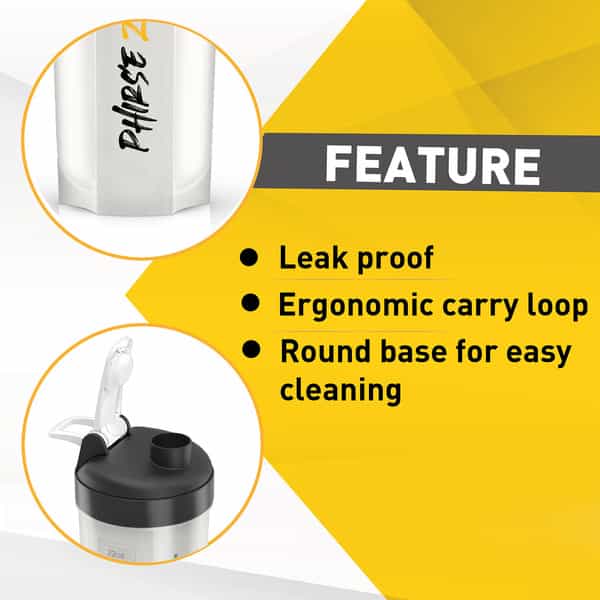 Muscleblaze Phirse Zidd Kar, Shaker Bottle, 100% Leakproof, Bpa-Free Blender Bottle (White, 650 Ml)