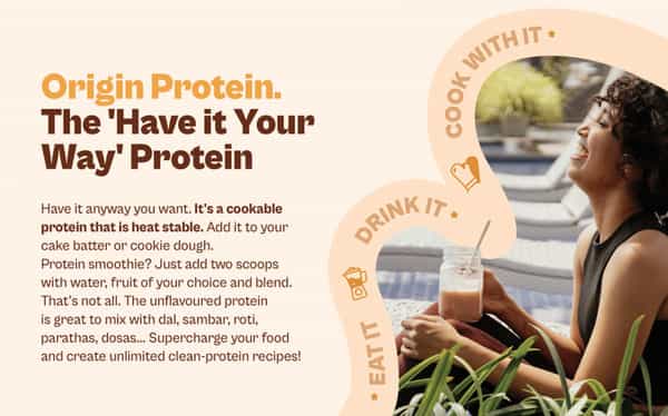 Origin Nutrition 100% Natural Vegan Plant Protein Powder Gmo Jain 7 Servings 258G