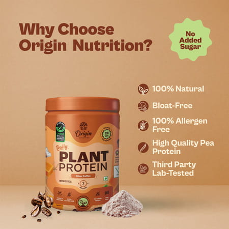 Origin Nutrition 100% Natural Vegan Plant Protein Powder Gmo Jain 7 Servings 258g