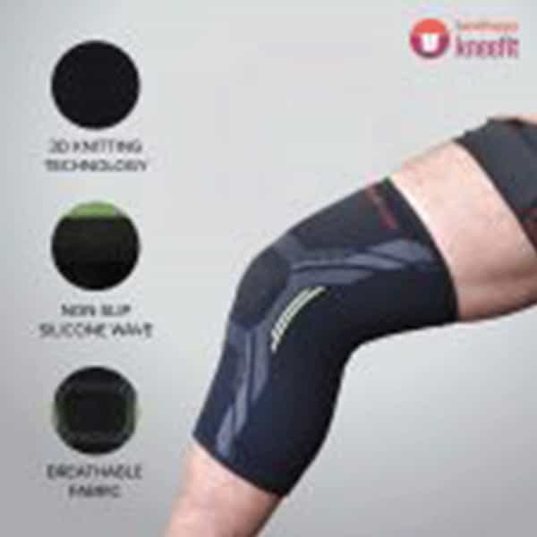 Sandpuppy Kneefit Large Knee Compression Support For Sports Non-Slip Silicone Grip Breathable Fabric
