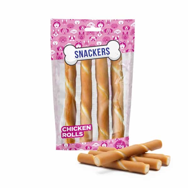 Snackers Chicken With Fibre Stick Twists Dog Treats | 12Cm | 1.5Cm. 70 Gms