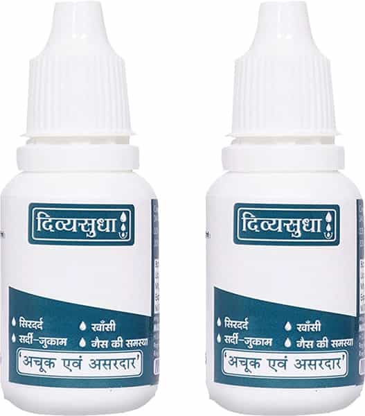 Divyasudha Drops (15Ml) |100% Yurvedic (Cough Cold Headache Migraine Stomach Pain Indigestion)(Po2)