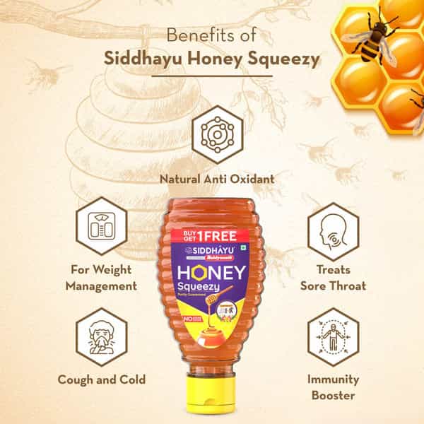 Baidyanath Asli Ayurved Honey Squeezy | No Added Sugar - 450G (225Gx2)