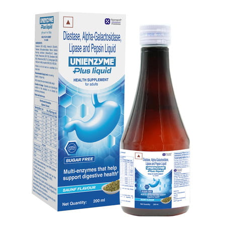 Unienzyme Plus Saunf Flavour Sugar Free Bottle Of 200ml Oral Liquid