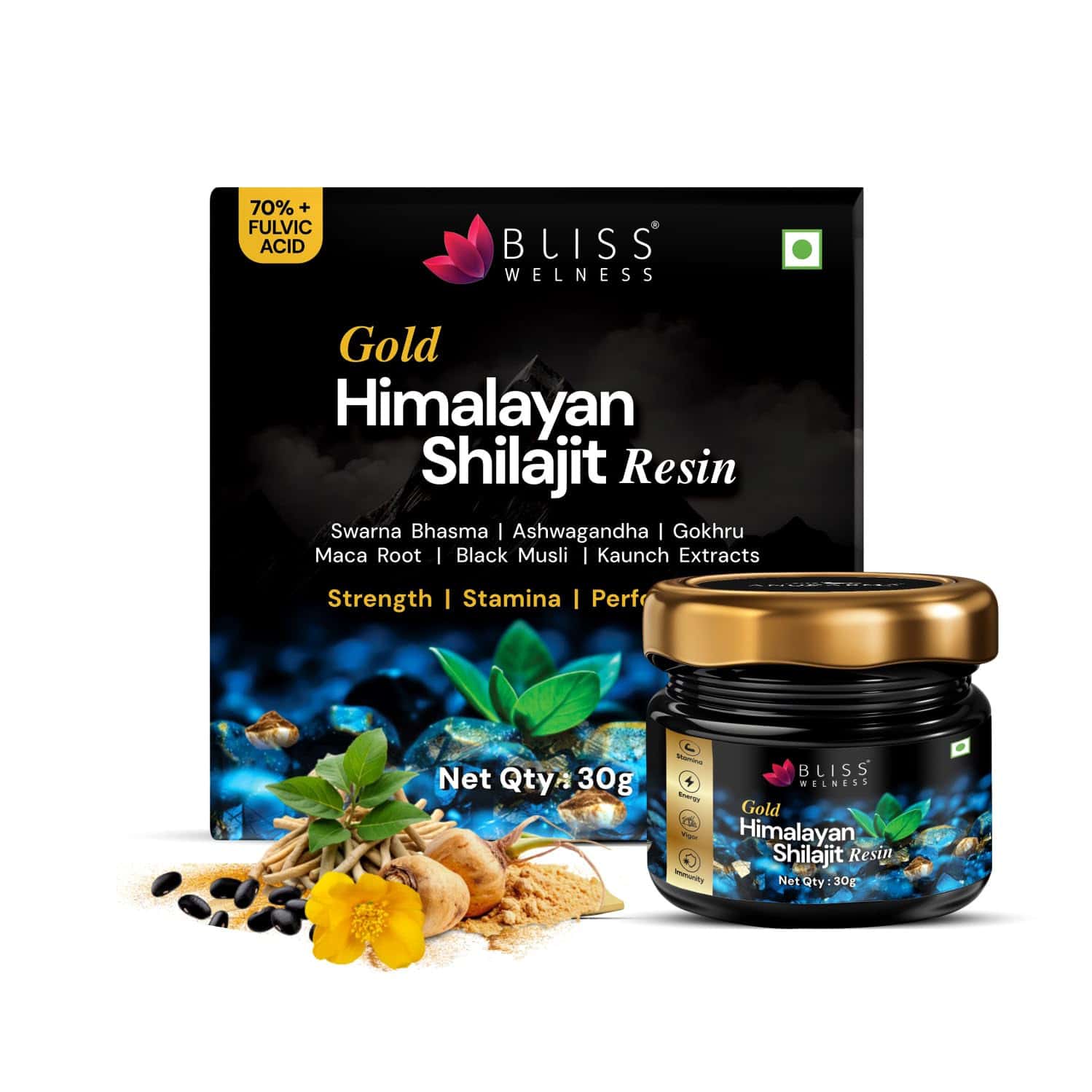 Bliss Welness Gold Himalayan Shilajit Resin 30 Gm