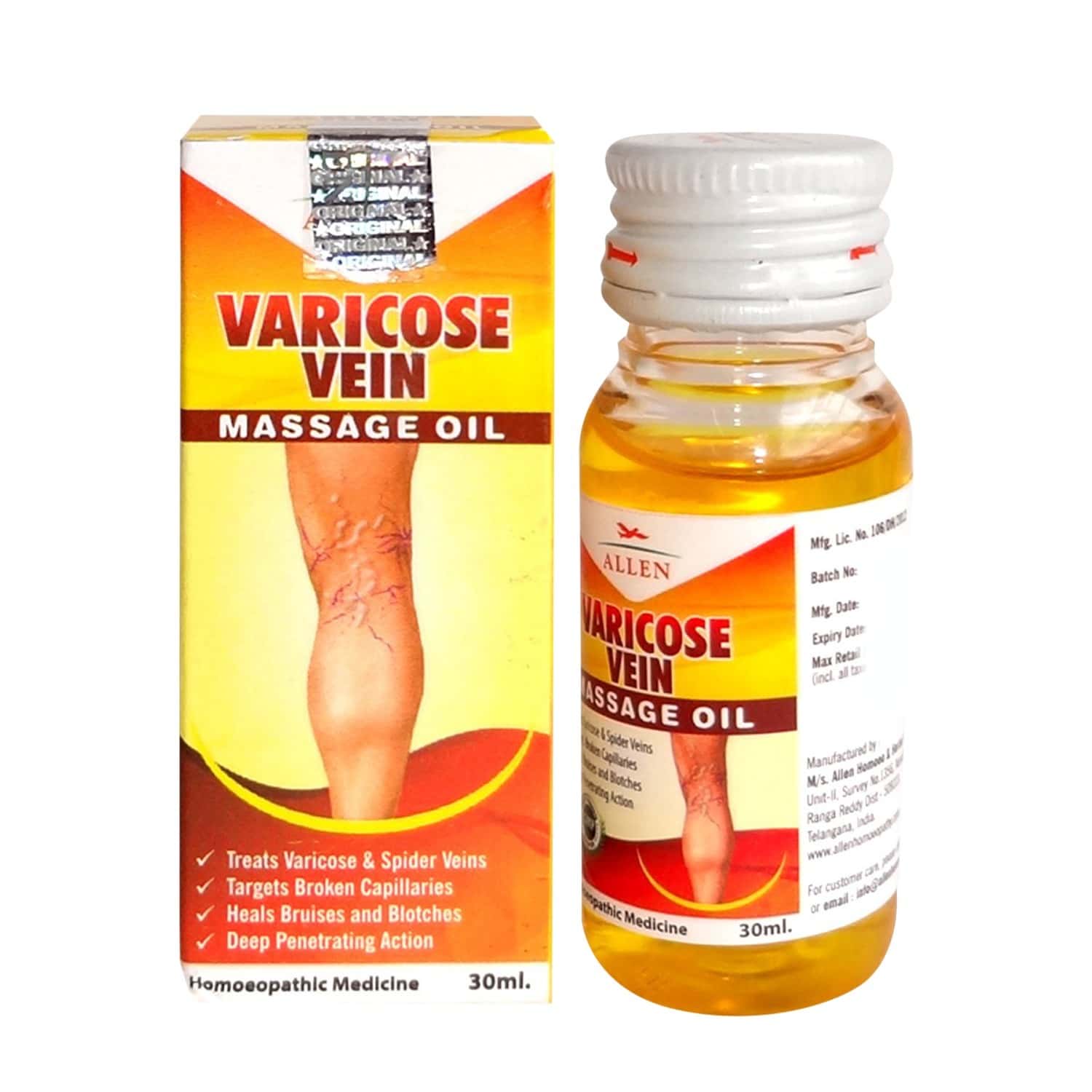 Allen Varicose Vein Massage Oil 30 Ml