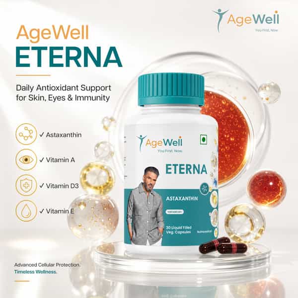 Agewell Astaxanthin Anti-Aging Supplement - Skin | Eye & Heart Support | 30 Capsules