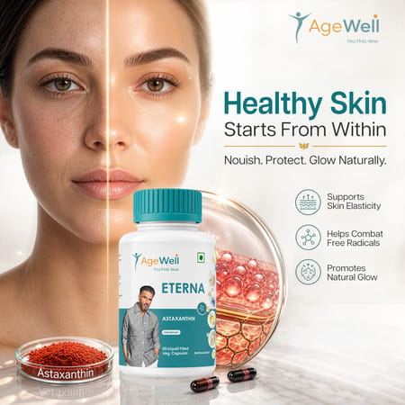 Agewell Astaxanthin Anti-Aging Supplement - Skin | Eye & Heart Support | 30 Capsules