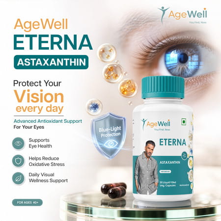 Agewell Astaxanthin Anti-Aging Supplement - Skin | Eye & Heart Support | 30 Capsules