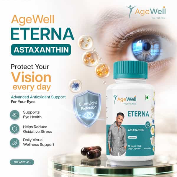 Agewell Astaxanthin Anti-Aging Supplement - Skin | Eye & Heart Support | 30 Capsules