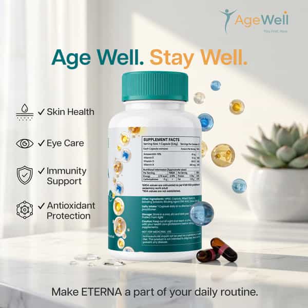Agewell Astaxanthin Anti-Aging Supplement - Skin | Eye & Heart Support | 30 Capsules