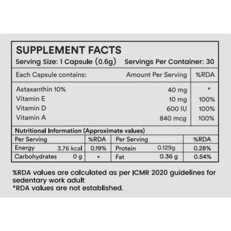 Agewell Astaxanthin Anti-Aging Supplement - Skin | Eye & Heart Support | 30 Capsules