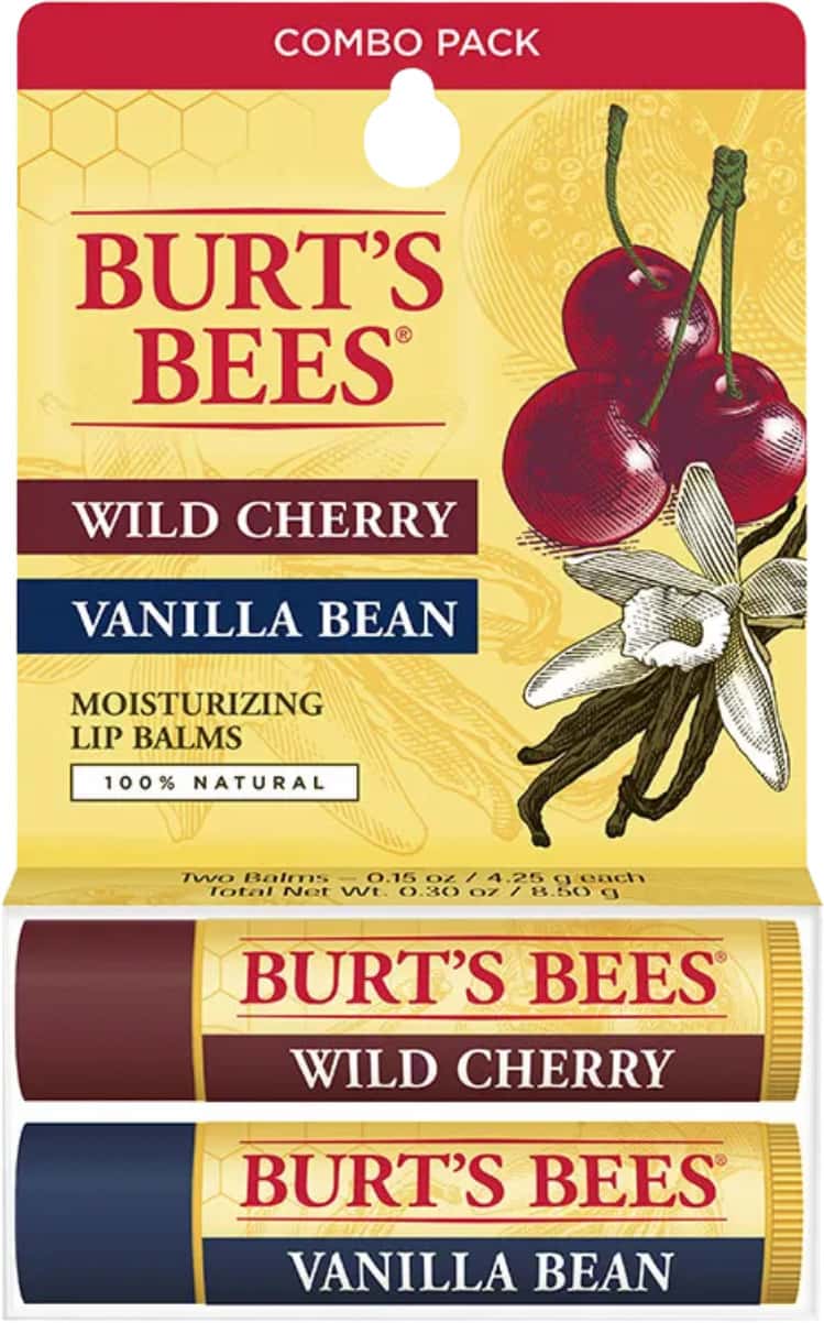 Burt'S Bees Lip Balm | Wild Cherry & Vanilla Bean | 4.25g | Pack Of 2