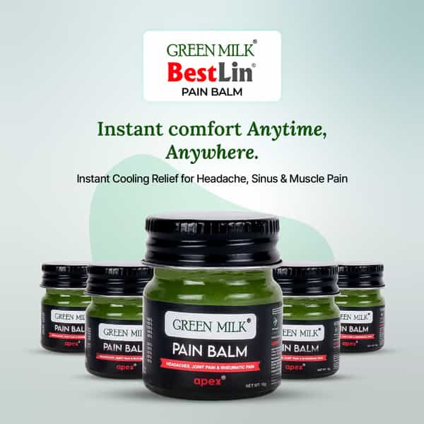 Green Milk Pain Balm - Herbal Pain Relief Balm For Joint & Muscle Pain | 5 × 10G