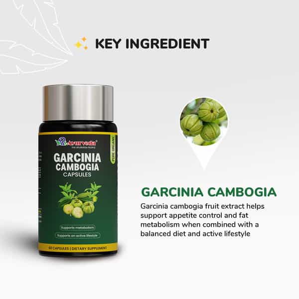 A R Ayurveda Garcinia Cambogia Capsules Herbal Weight Management Supplement - 60 Capsules