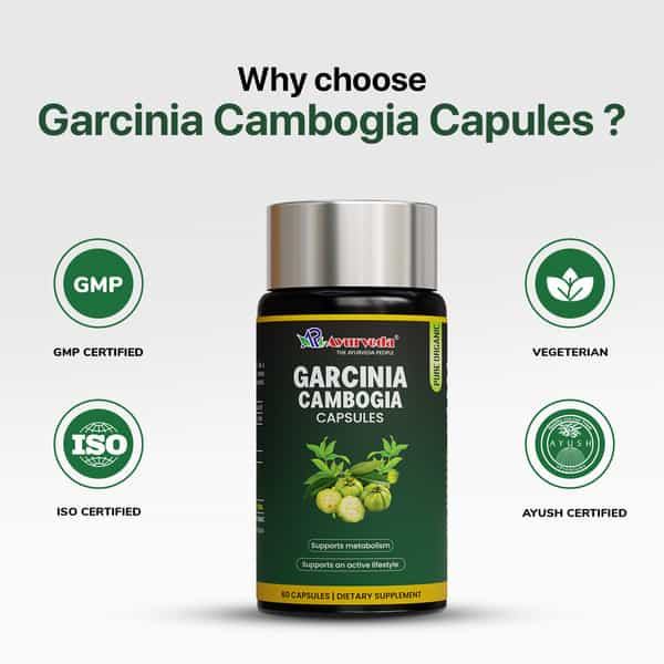 A R Ayurveda Garcinia Cambogia Capsules Herbal Weight Management Supplement - 60 Capsules