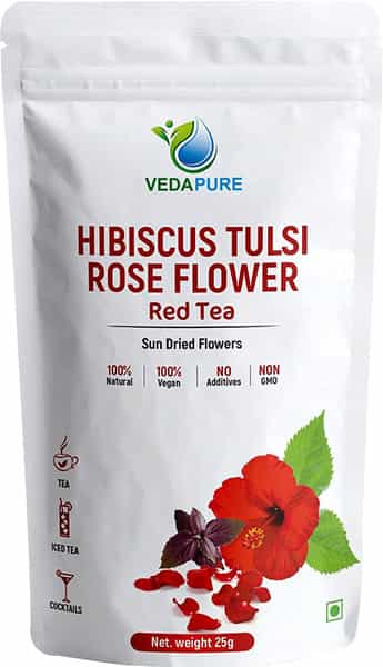 Vedapure Natural Red Tea Pure Hibiscus Sun Dried 25Gm