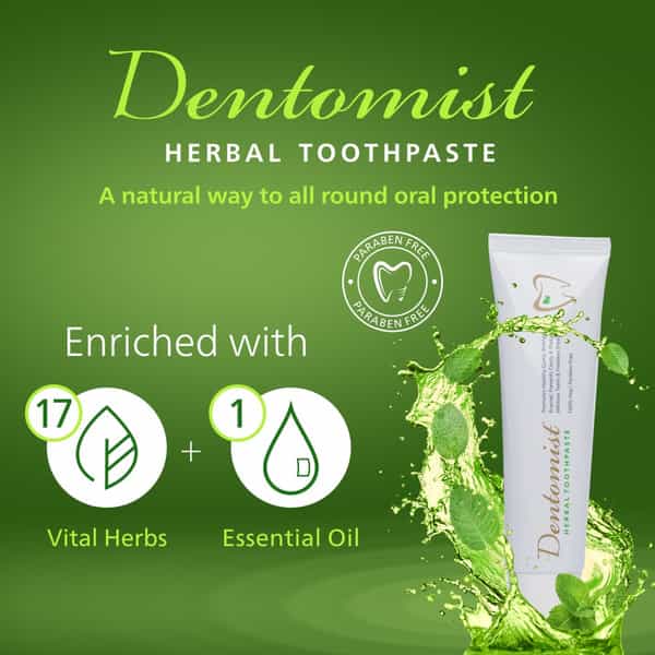 Dentomist Herbal Toothpaste - 100 Gm | Paraben Free | Complete Protection (Pack Of 4)
