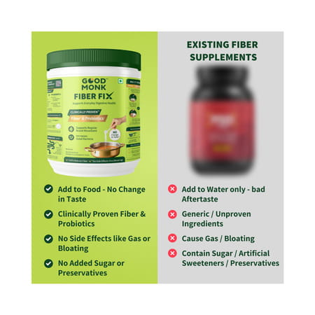 Good Monk Fiber Fix | Supports Everyday Digestive Health | 90 Serves For Kids (Age 2+) & Adults