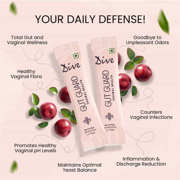 Dive Gut Guard Vaginal Health Helps Reduce Utis & Other Vaginal Infections Sugar Free 30 Days Pack
