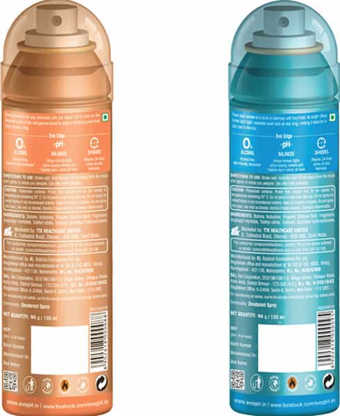 Eva Perfumed Deodrant Skinfriendly Body Spray For Woman Sweet & Fresh 150Ml ( Pack Of 2)
