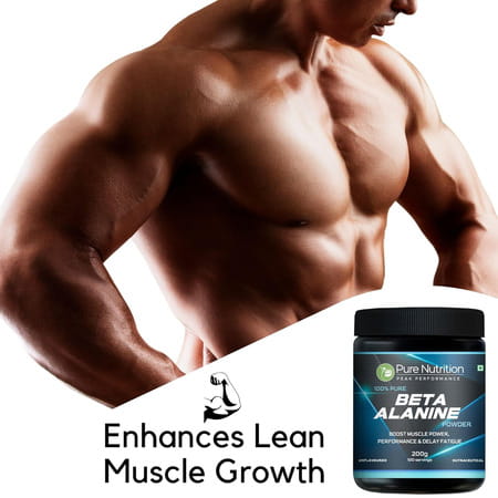 Pure Nutrition 100% Pure Beta Alanine Powder | Unflavored | Pre Workout Supplement Amino Acid | 200g