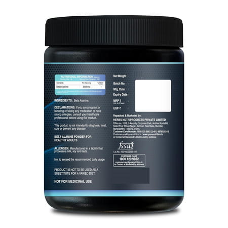 Pure Nutrition 100% Pure Beta Alanine Powder | Unflavored | Pre Workout Supplement Amino Acid | 200g