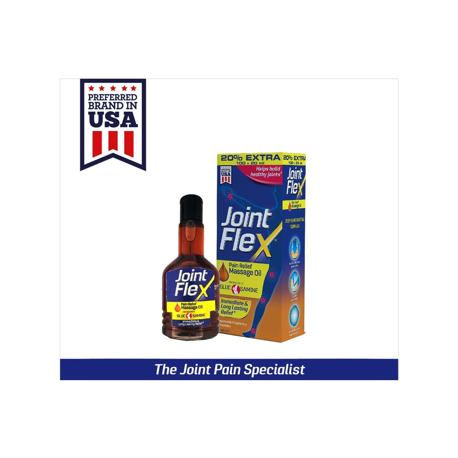 Buy Jointflex Joint Pain Relief Massage Oil Pack Of 2 (100ml + 20 Ml