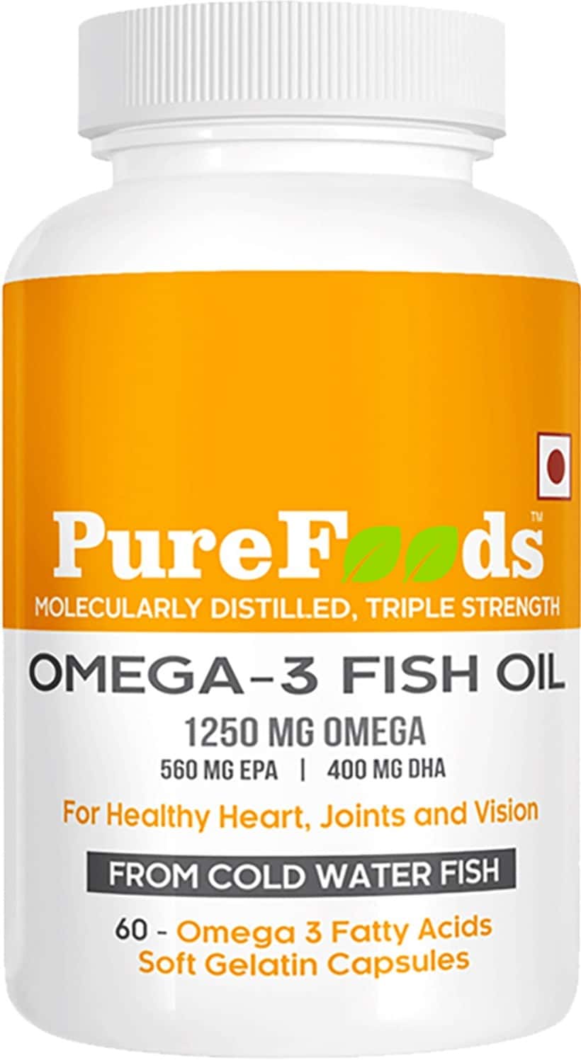 Purefoods - Omega-3 Fish Oil With 560mg Epa & 400mg Dha (60 Capsules)