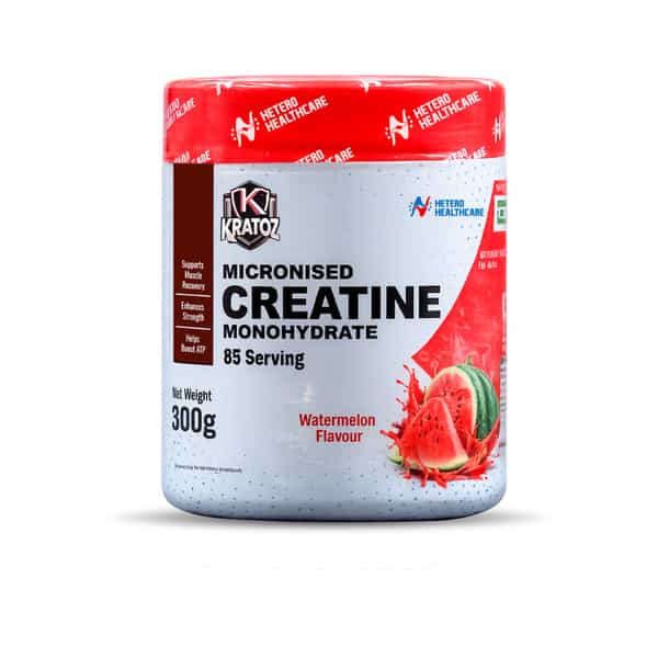 Kratoz Creatine Powder | Micronized Creatine Mono Hydrate (85 Servings) | Watermelon - 300G