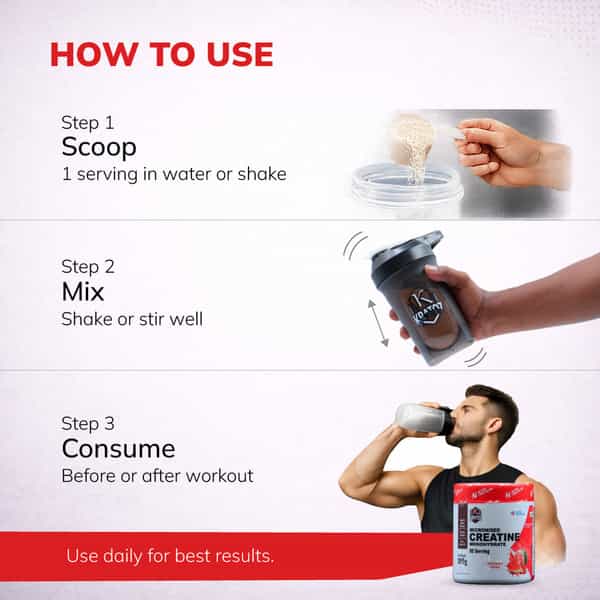 Kratoz Creatine Powder | Micronized Creatine Mono Hydrate (85 Servings) | Watermelon - 300G