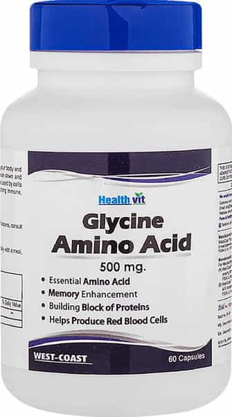 Healthvit Glycine Amino Acid 500 Mg - 60 Capsules