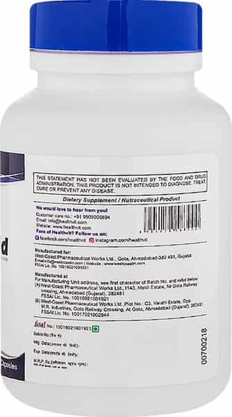 Healthvit Glycine Amino Acid 500 Mg - 60 Capsules