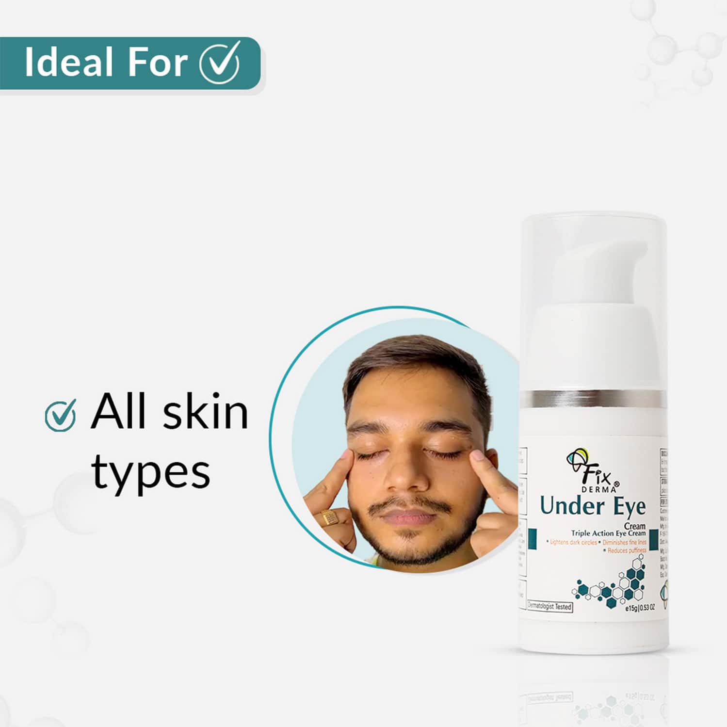 Buy FIXDERMA UNDER EYE CREAM FOR DARK CIRCLES PUFFINESS 15G Online