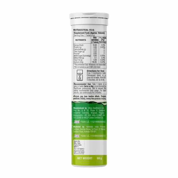 Dr. Vaidya's Constipation Care Effervescent Tablets | Digestive Masala Flavour | 15N (Pack Of 4)