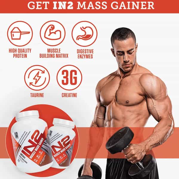 In2 Muscle Mass Gainer 2.5Kg Bulk Up With 3G Creatine Rich Chocolate 25 Servings