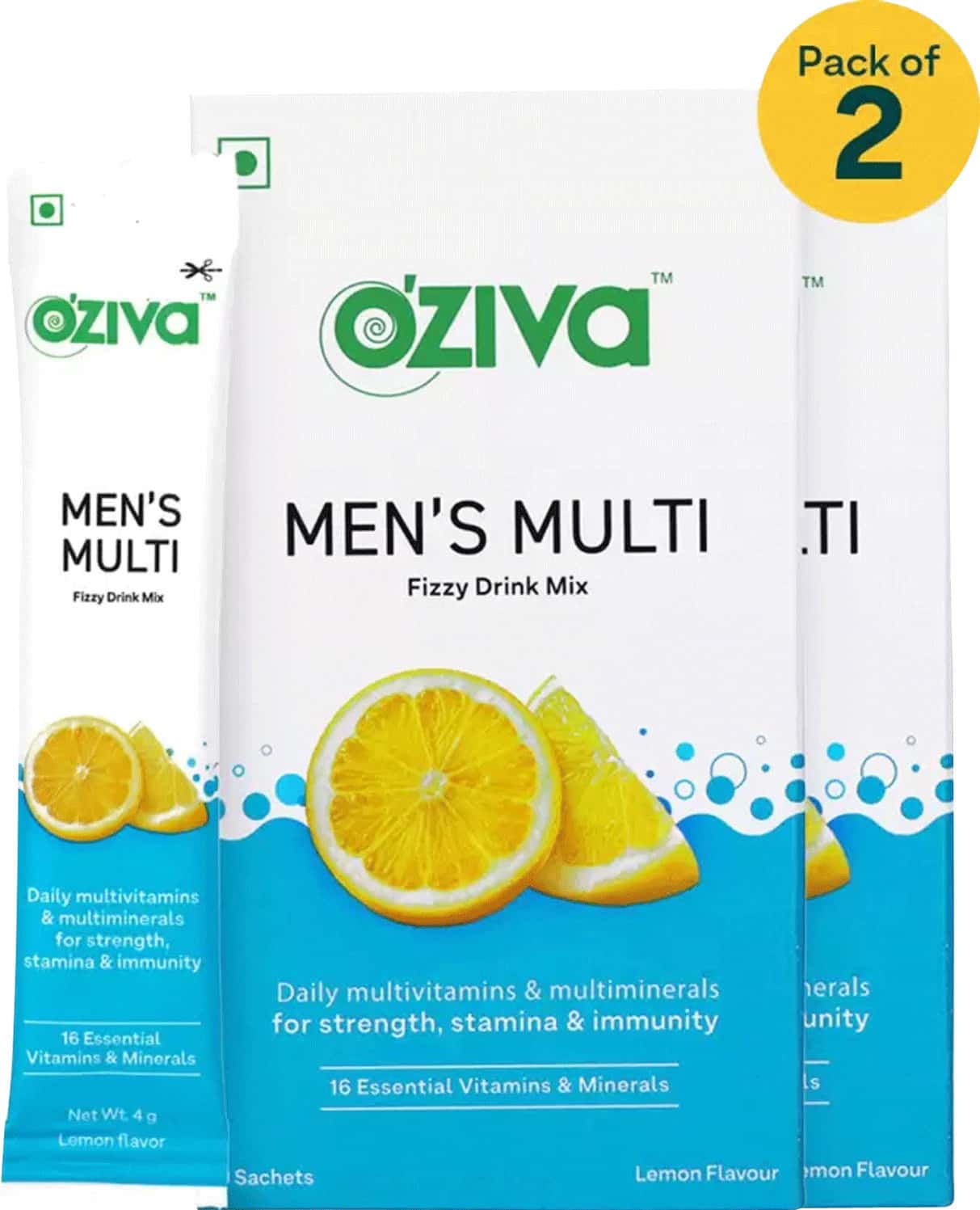 Oziva Mens Multivitamins Fizzy Drink (With Vitamin A- B-Complex & Iron ) - Pack Of 2(12 Pcs)