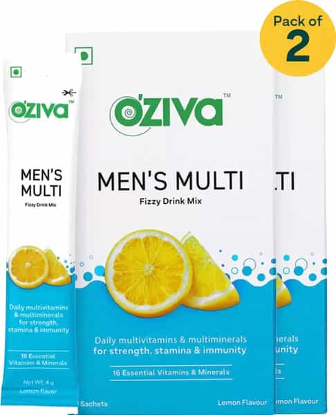 Oziva Mens Multivitamins Fizzy Drink (With Vitamin A- B-Complex & Iron ) - Pack Of 2(12 Pcs)