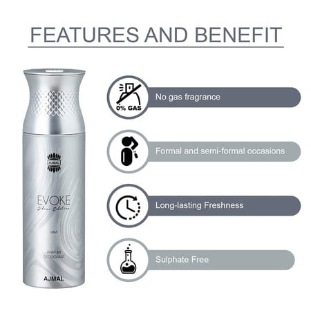 Ajmal Evoke Silver Edition For Him For Men And Magnetize For Men & Women Each 200ml (Total 400ml)