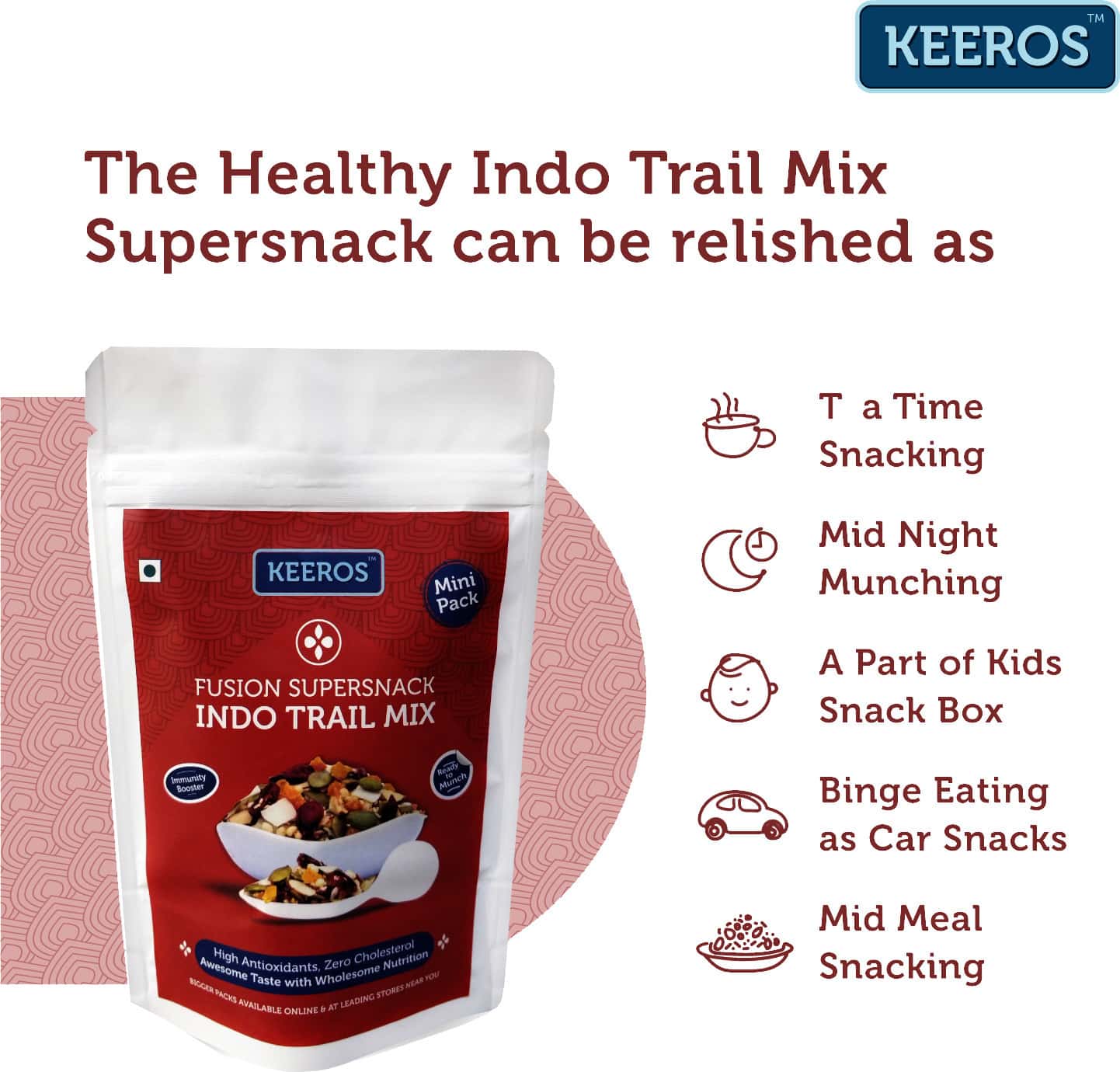 Buy KEEROS HEALTHY MIXED NUTS & SEEDS INDO TRAIL MIX ANTIOXIDANTS RICH