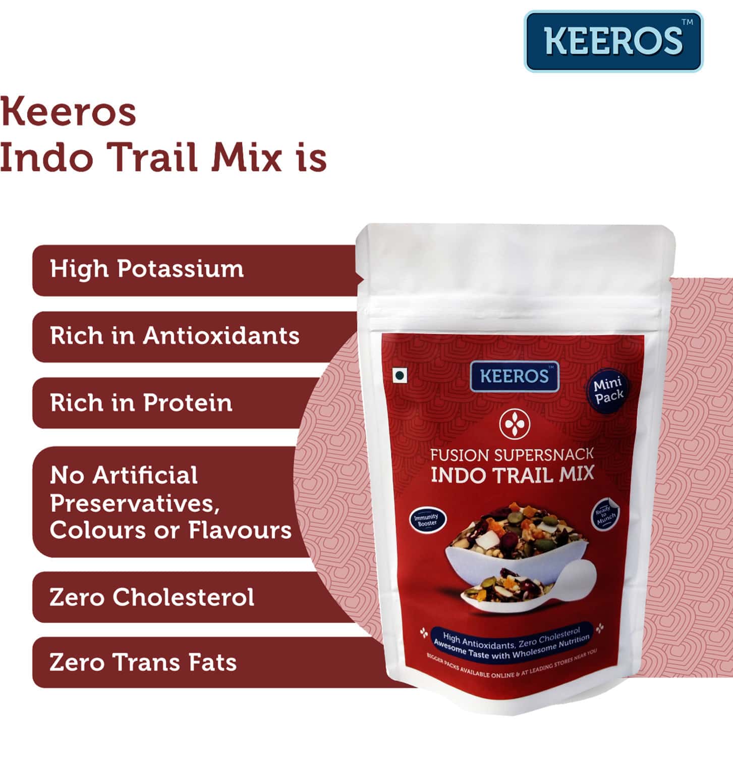 Buy KEEROS HEALTHY MIXED NUTS & SEEDS INDO TRAIL MIX ANTIOXIDANTS RICH