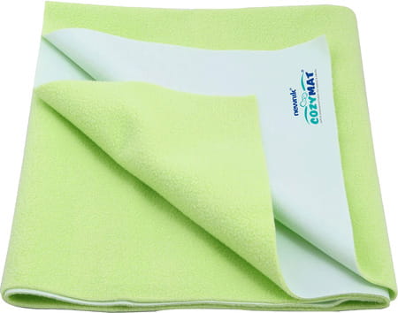 Newnik Cozymat Dry Sheet (Size: 140cm X 220cm) Doouble Bed Lemon Green